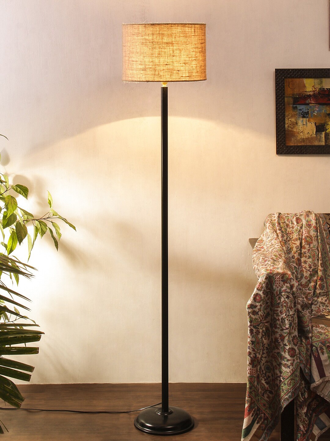 

Devansh Beige & Black Solid Iron Club Lamp