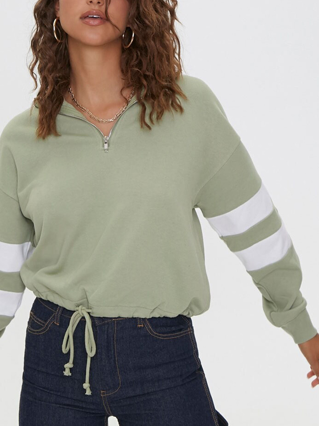

FOREVER 21 Women Green Solid Top