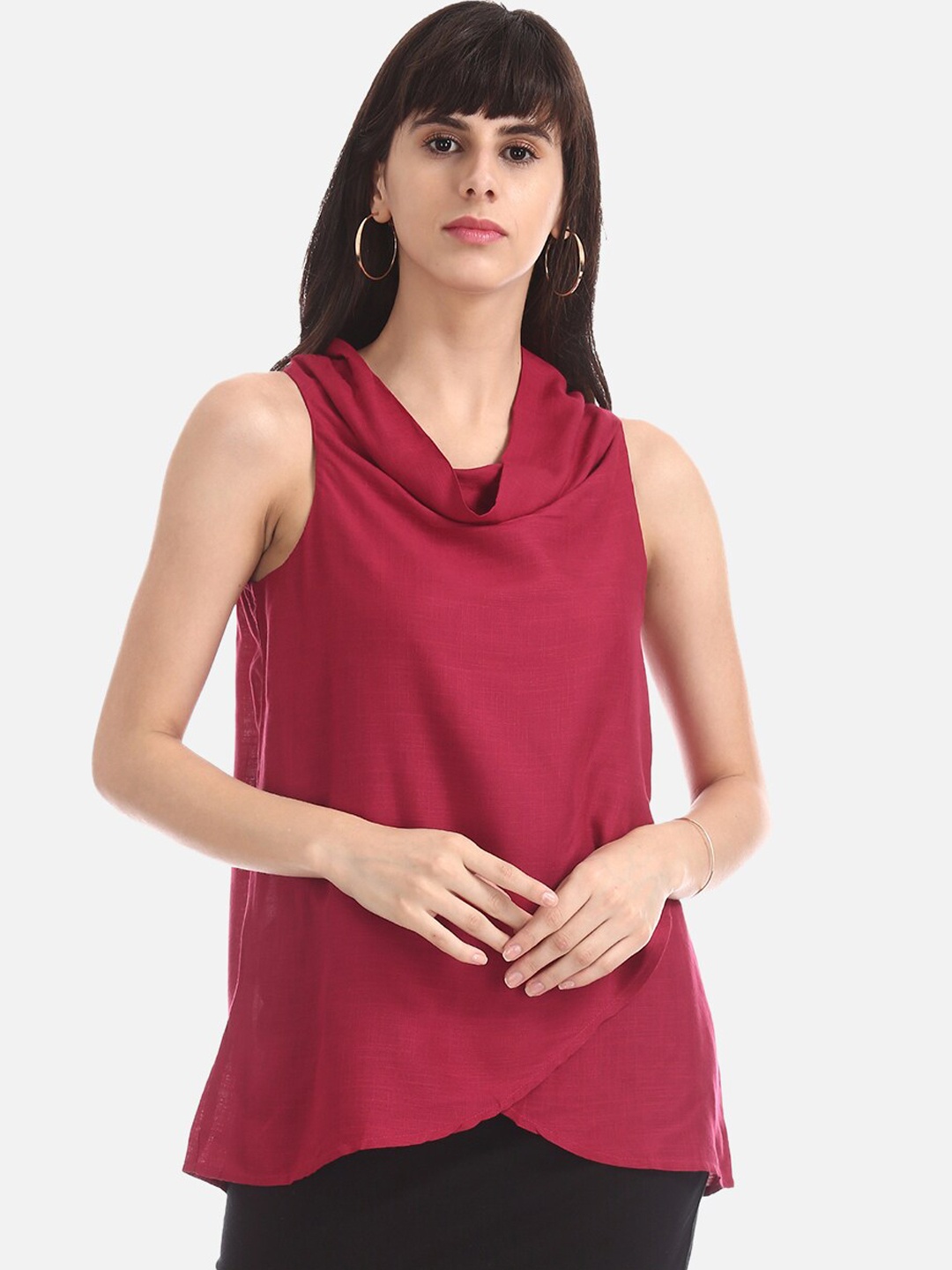 Cherokee Women Maroon Solid Regular Top