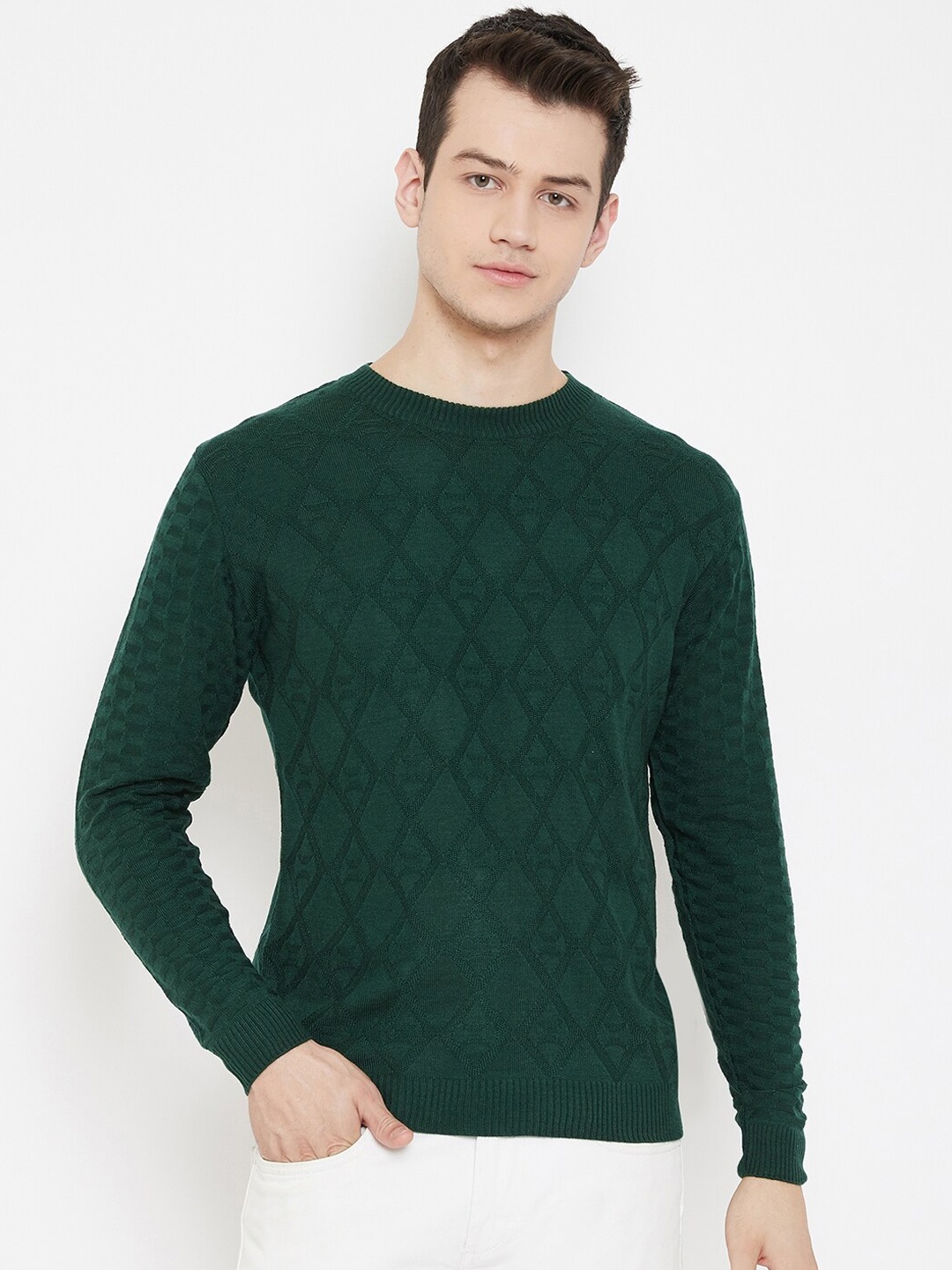 

JUMP USA Men Green Pullover Sweater