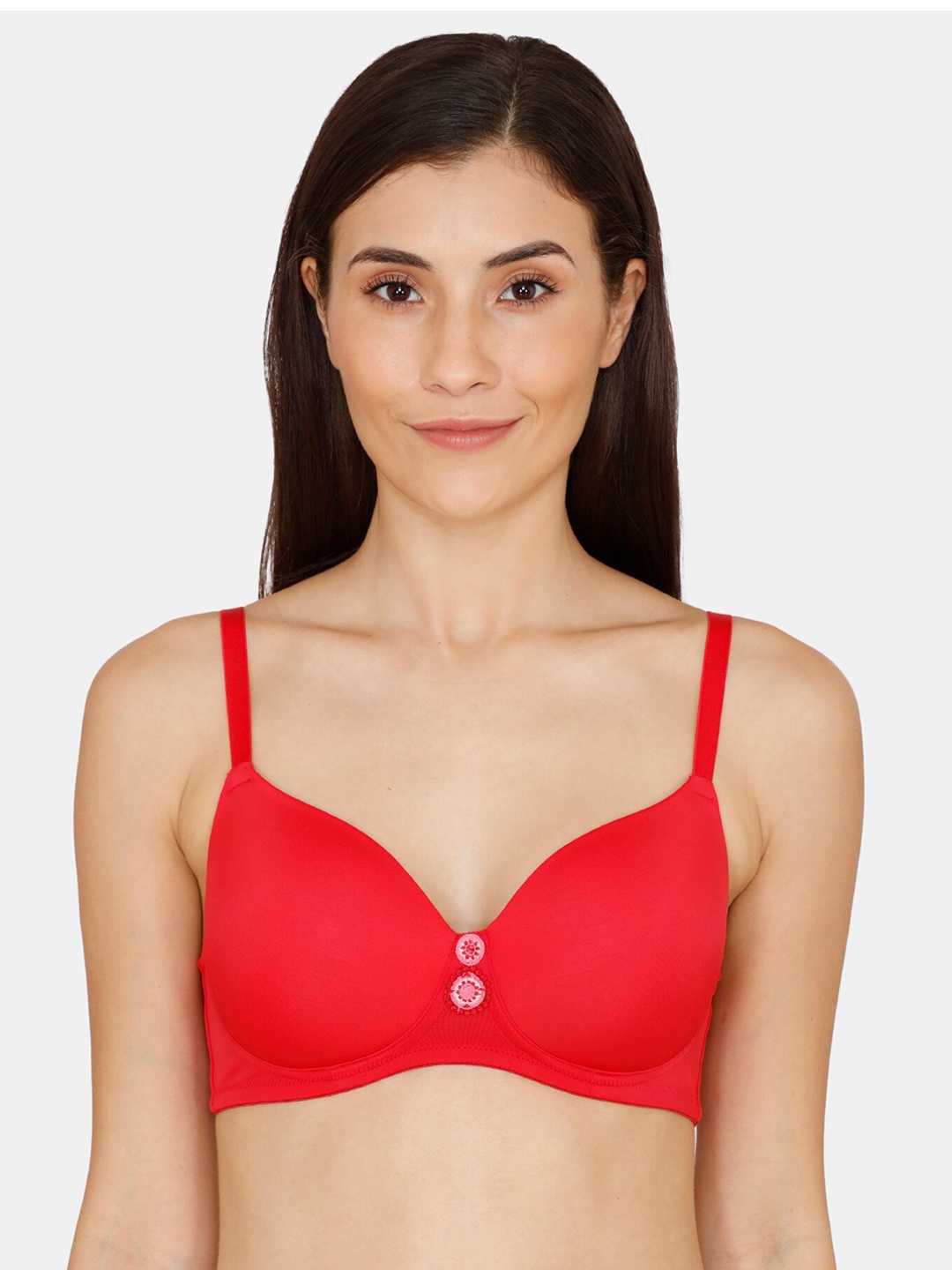 

Zivame Women Red Solid Non-Padded Wireless Everyday Bra ZI010110M7AMMGN