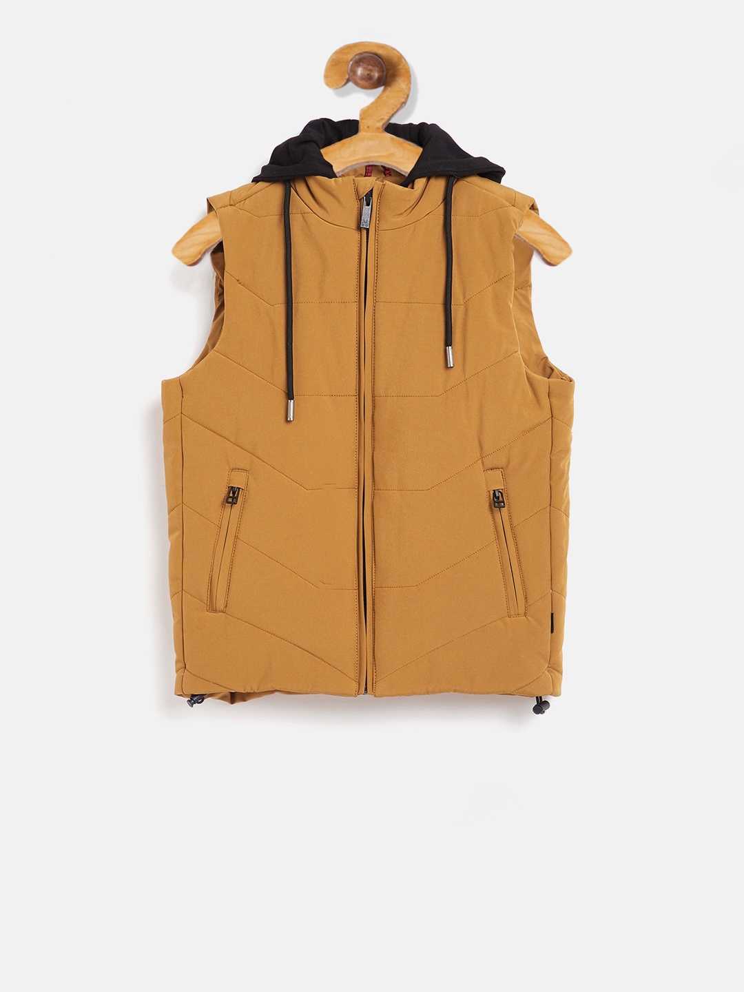 

Crimsoune Club Boys Mustard Yellow Solid Lightweight Puffer Jacket