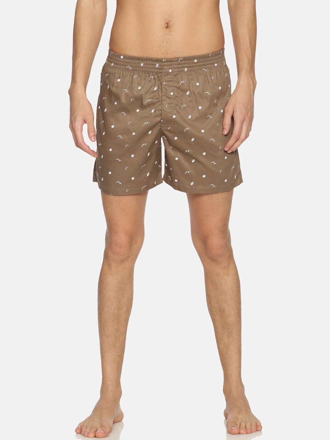 

IVOC Men Brown & White Printed Pure Cotton Boxers IOMBS02SC03L34-3656B