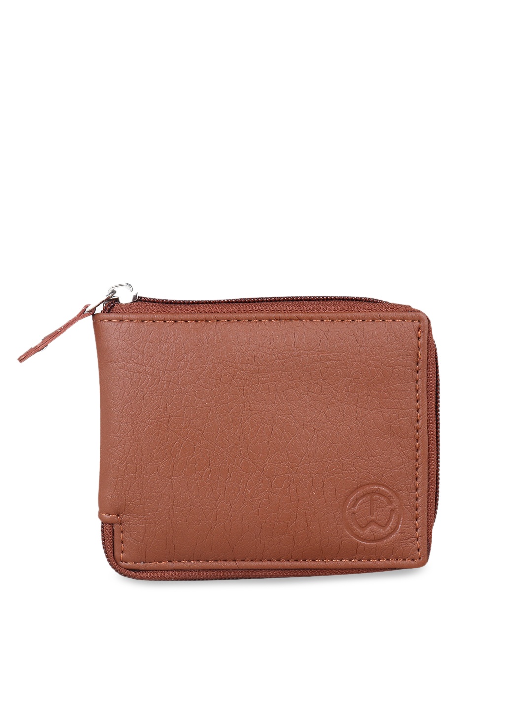 

TnW Unisex Tan Brown Solid Two Fold Wallet