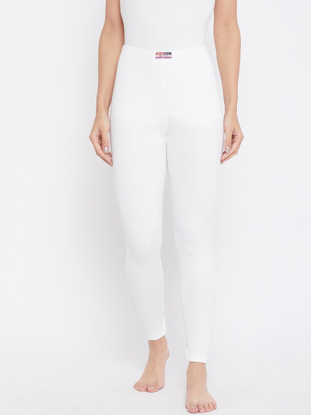 

NEVA Women White Solid Thermal Bottoms