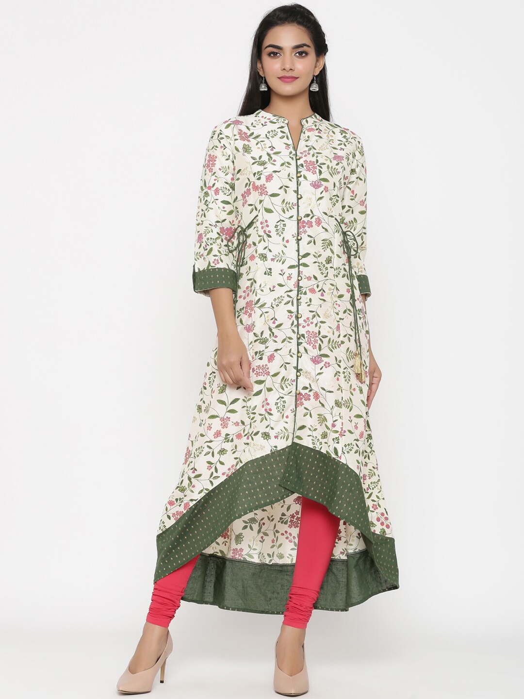 

RANGMAYEE Women White Printed A-Line Kurta