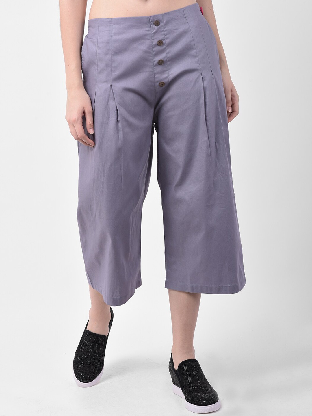 

GRACIT Women Grey Regular Fit Solid Culottes