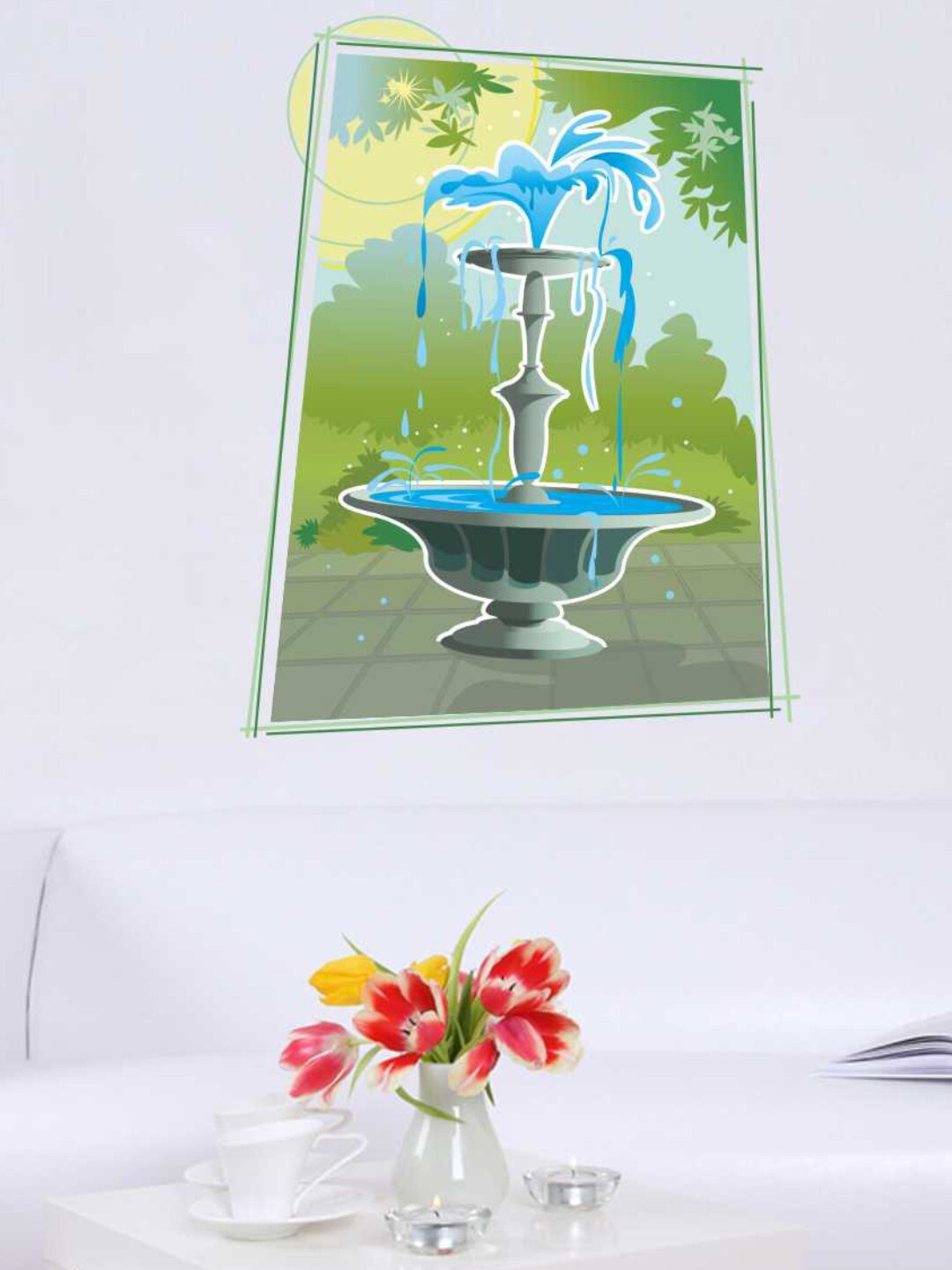 

rawpockets Reel Fountain Wall Sticker, Green