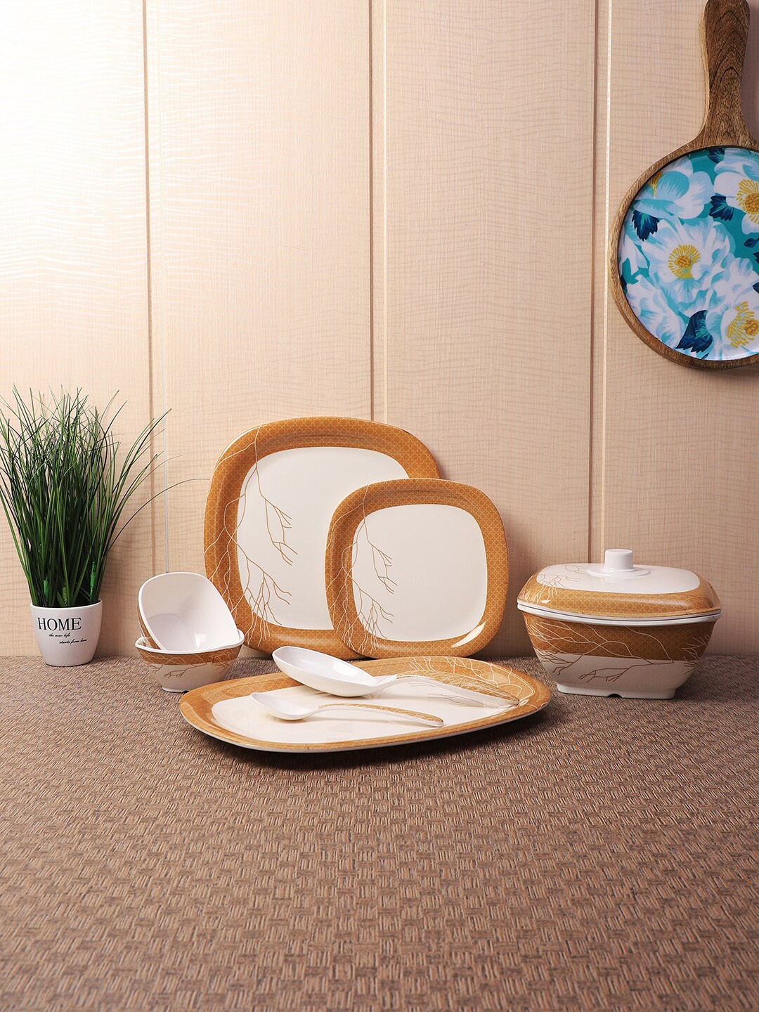 

CDI White & Brown Tree Printed Melamine 40 Pieces Dinner Set