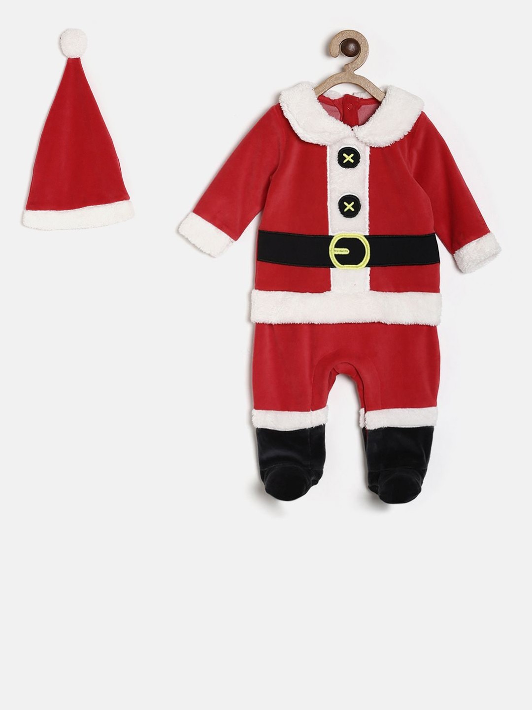 

MINI KLUB Infant Boys Red & White Sleepsuit With Hat