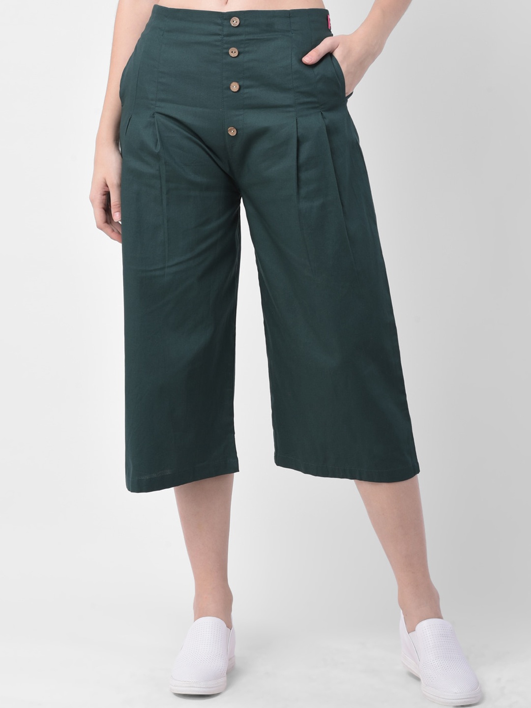 

GRACIT Women Green Regular Fit Solid Culottes