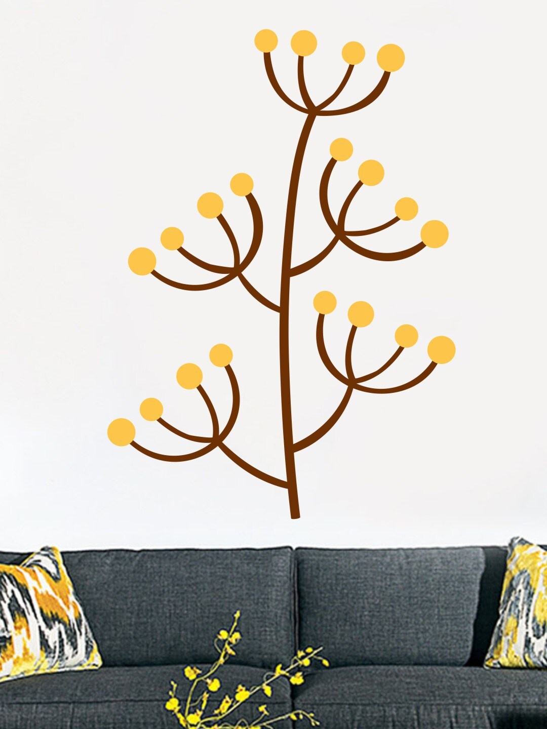 

rawpockets Unisex Multicoloured Decorative Flower Wall Sticker, Multi
