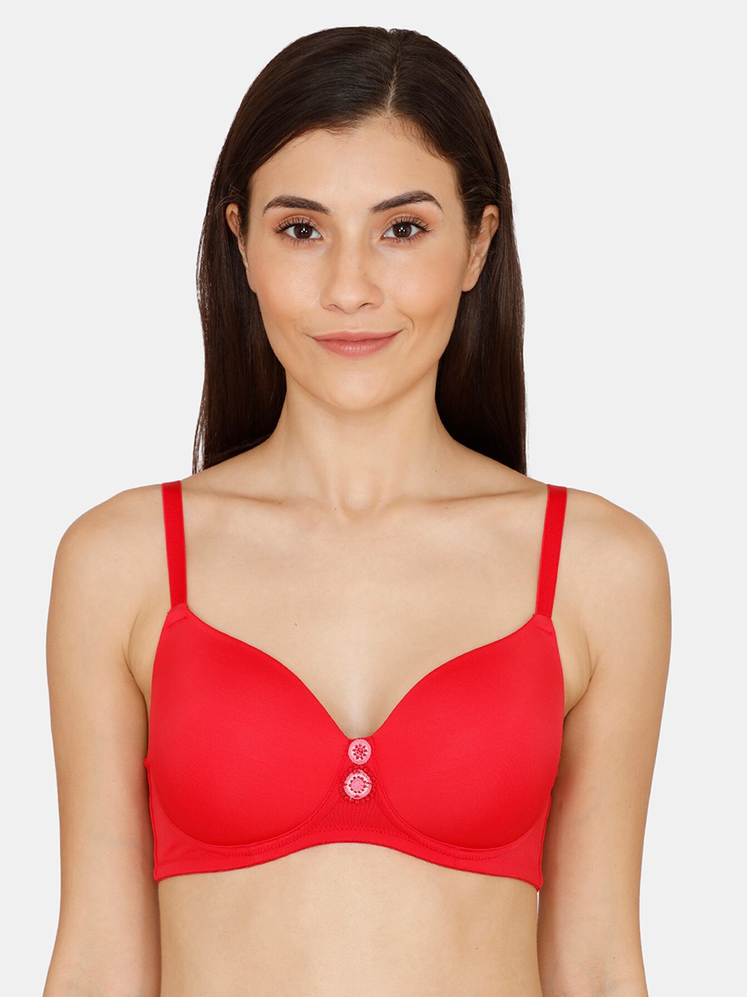

Zivame Red Everyday Bra Full Coverage - Lightly Padded