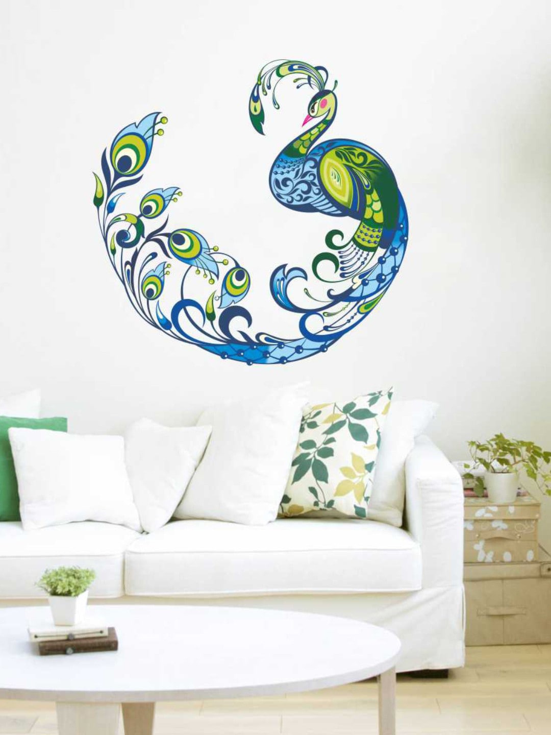 

rawpockets Unisex Multicoloured Decorative Peacock Bird Wall Sticker, Multi