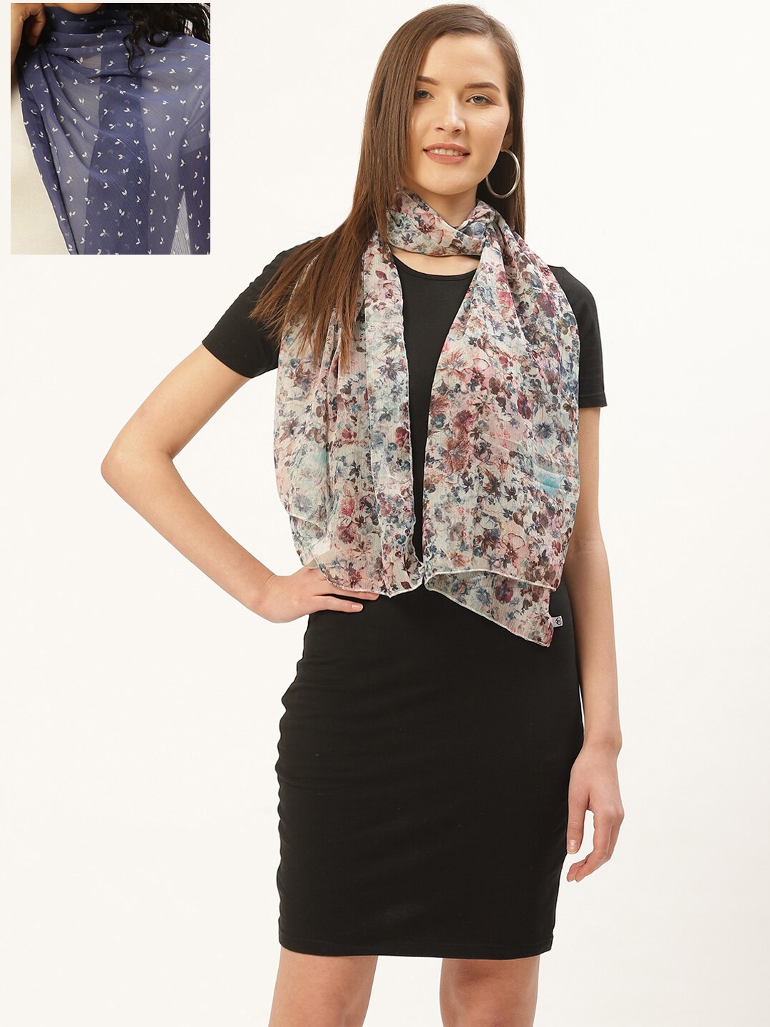 

Trend Arrest Women Pack Of 2 Printed Scarves, Blue