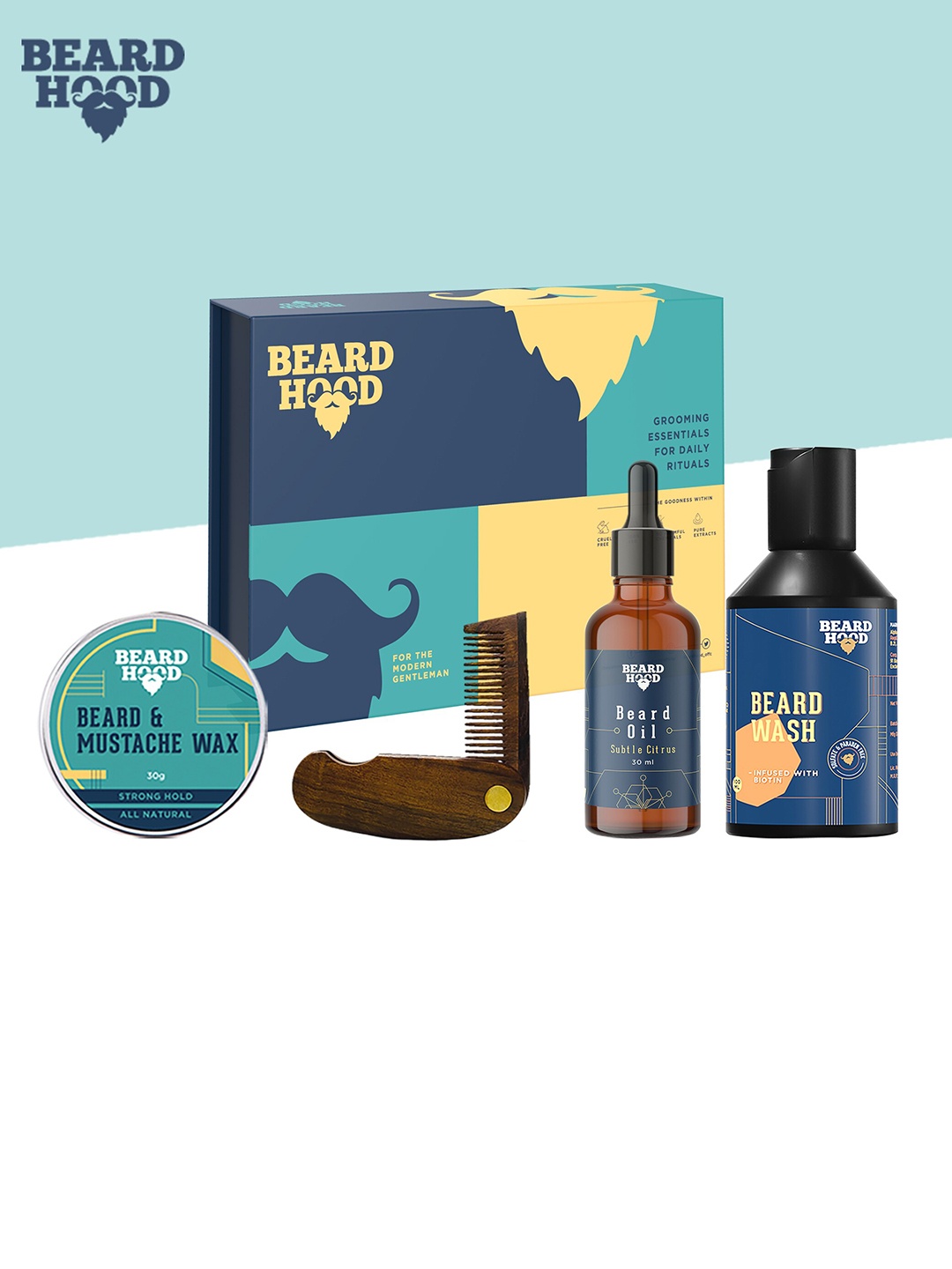 

Beardhood Men Complete Grooming Kit, Black