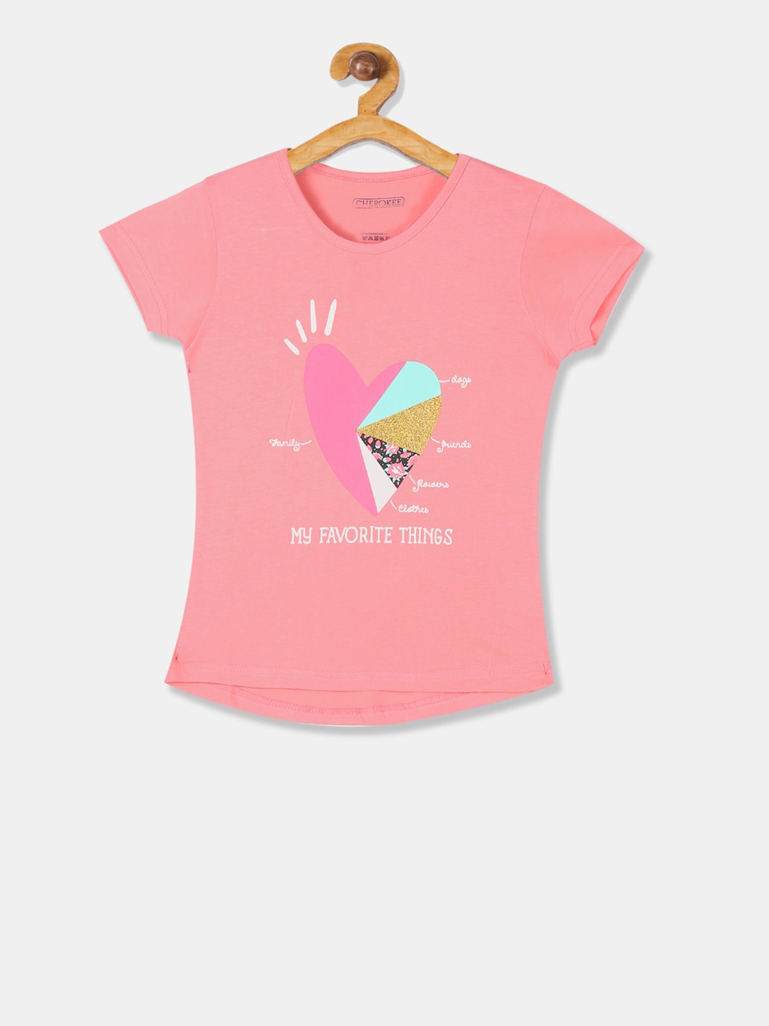 

Cherokee Girls Pink Printed Round Neck T-shirt