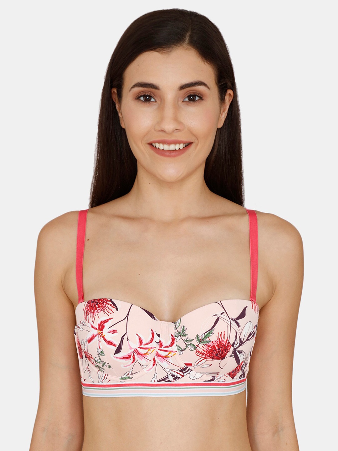 

Zivame Women Pink Printed Lightly-Padded Underwired T-shirt Bra ZI106GFASHAPINK