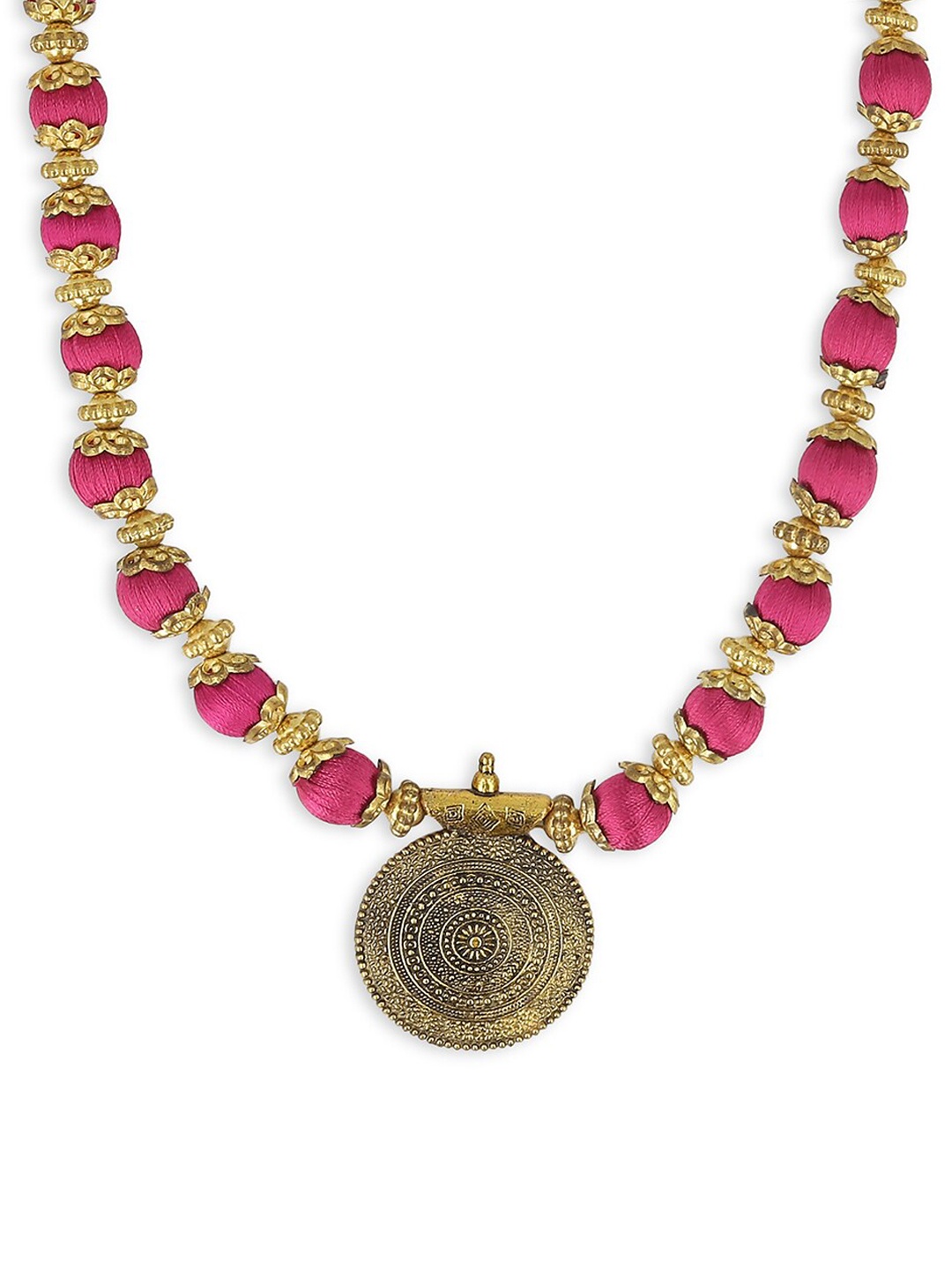 AKSHARA Pink Handcrafted Pendant Necklace