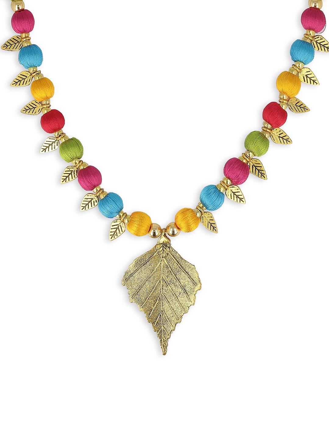 AKSHARA Multicoloured Handcrafted Brass Necklace, Multi