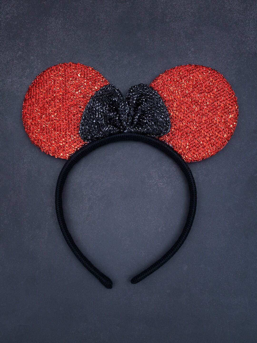 

Golden Peacock Women Red & Black Embellished Hairband