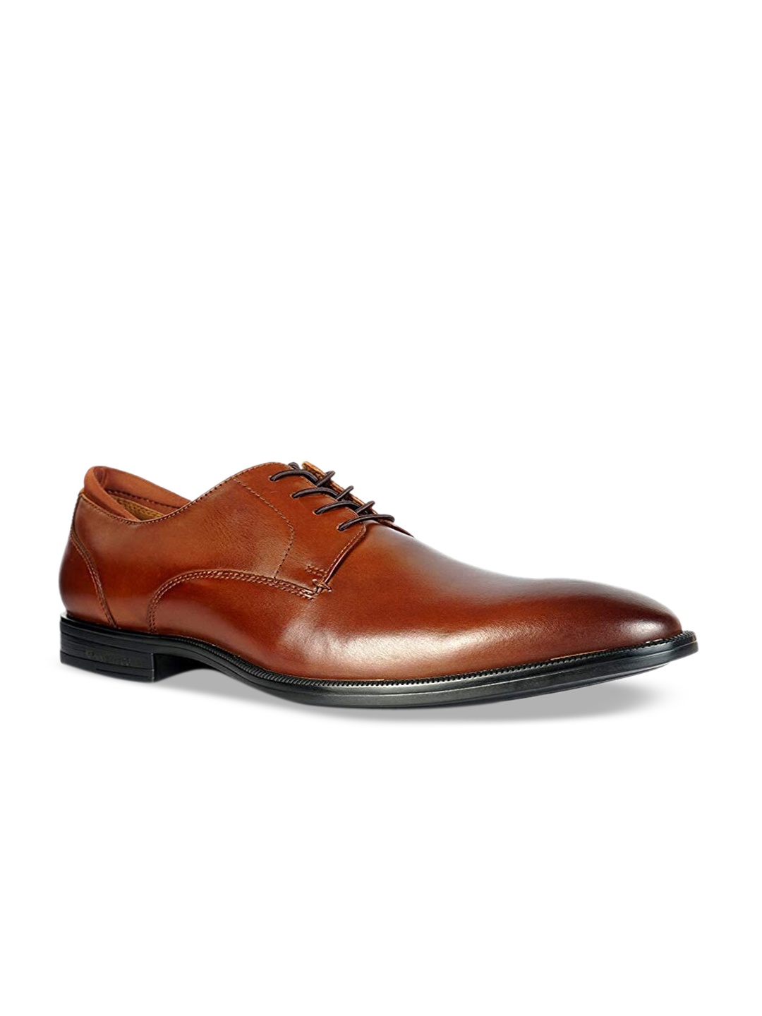 

Kenneth Cole Men Brown Solid Leather Formal Derbys Shoes