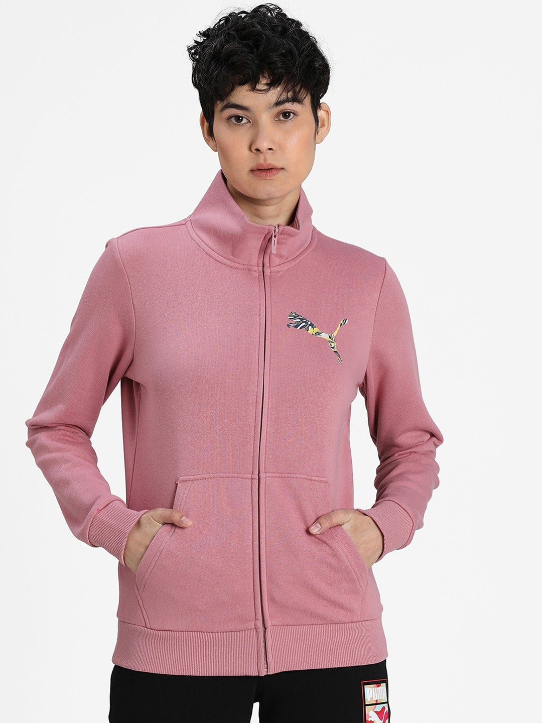 

Puma Women Pink Solid Sporty Sweat Jacket 2