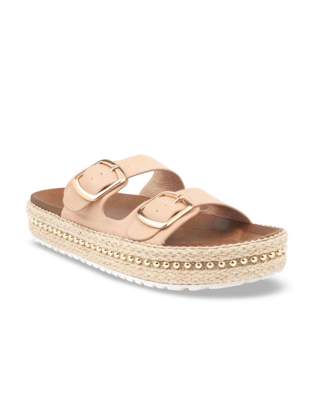 

London Rag Women Peach-Coloured Embellished Espadrilles