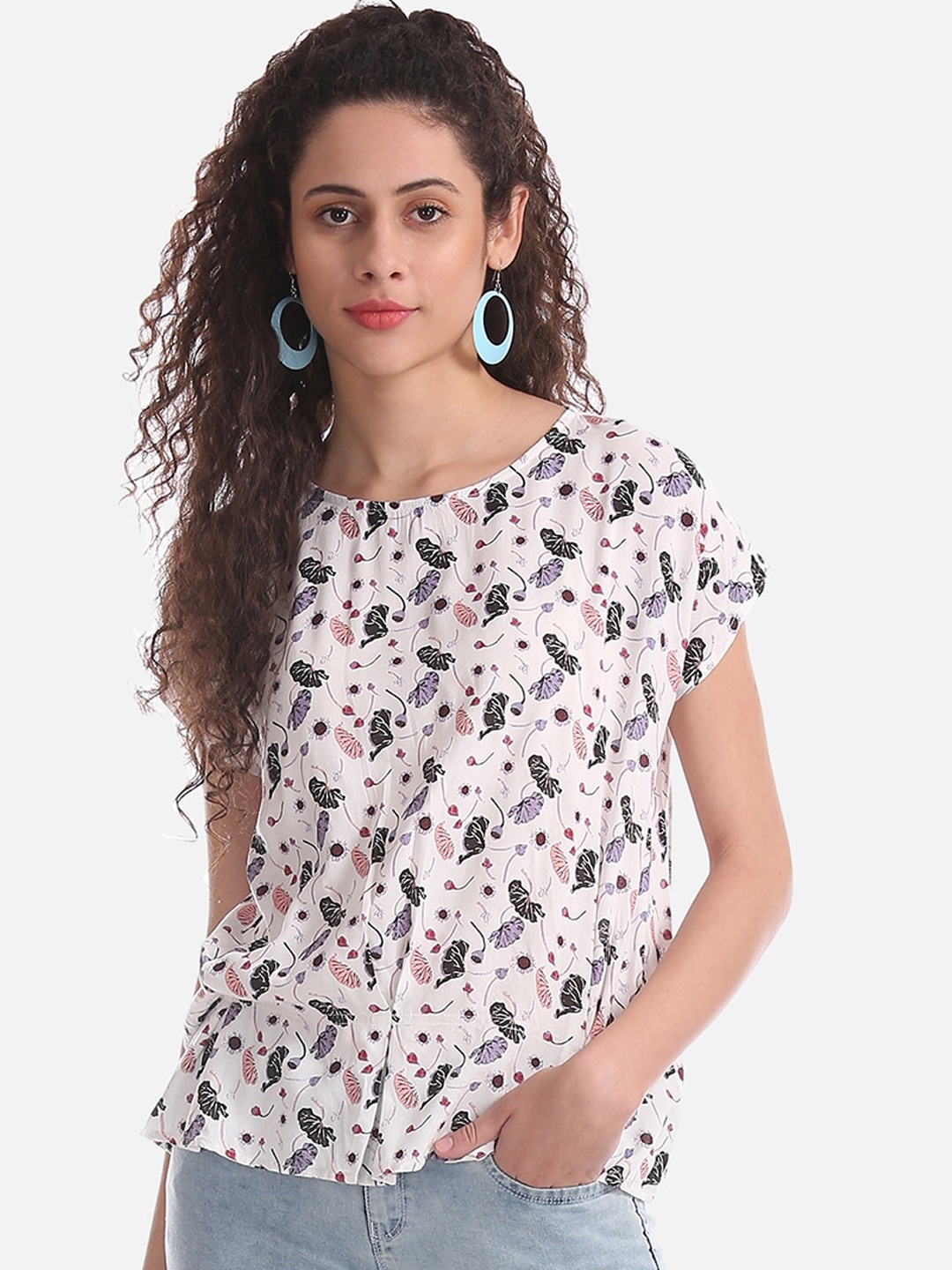 

Cherokee Women White Printed Top