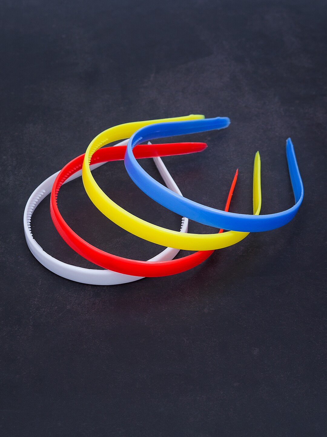 

Golden Peacock Women Set of 4 Solid Lightweight Hairbands, Blue