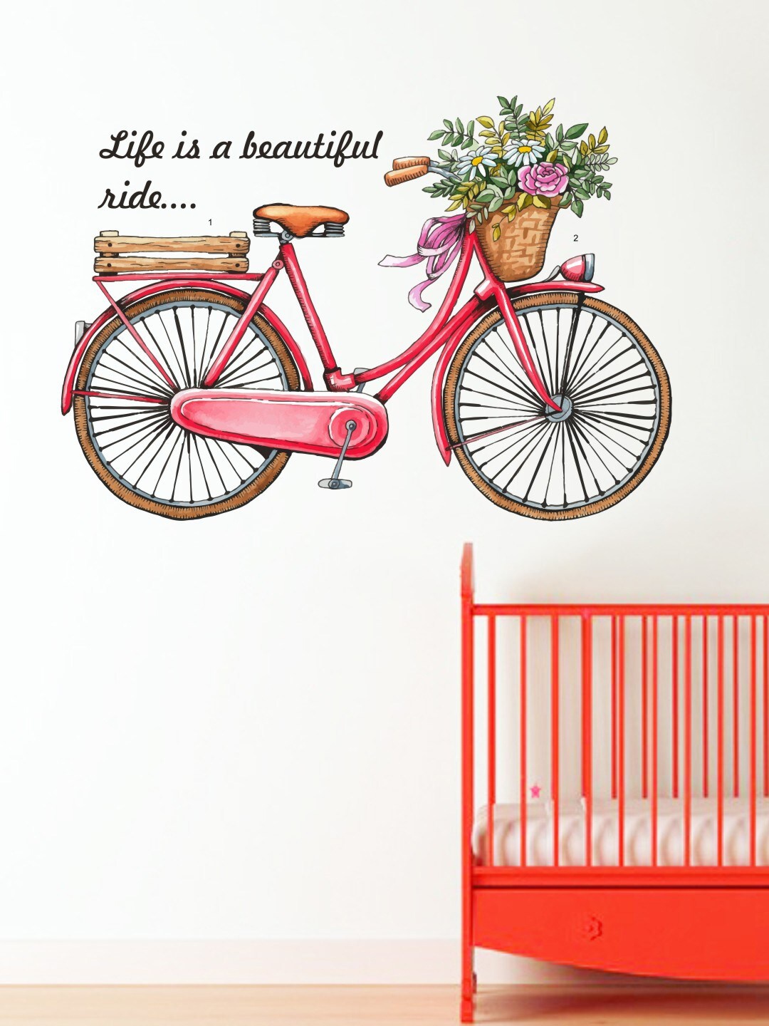 

rawpockets Multicolored Life is a beautiful ride Wall Sticker, Multi