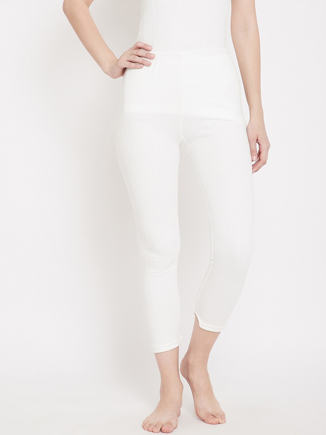 

NEVA Women Off-White Solid Thermal Bottoms