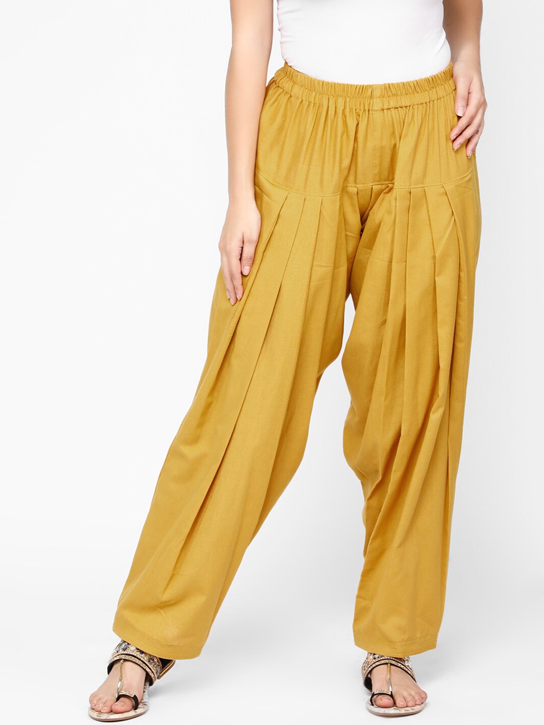 

Molcha Women Mustard Yellow Solid Salwar