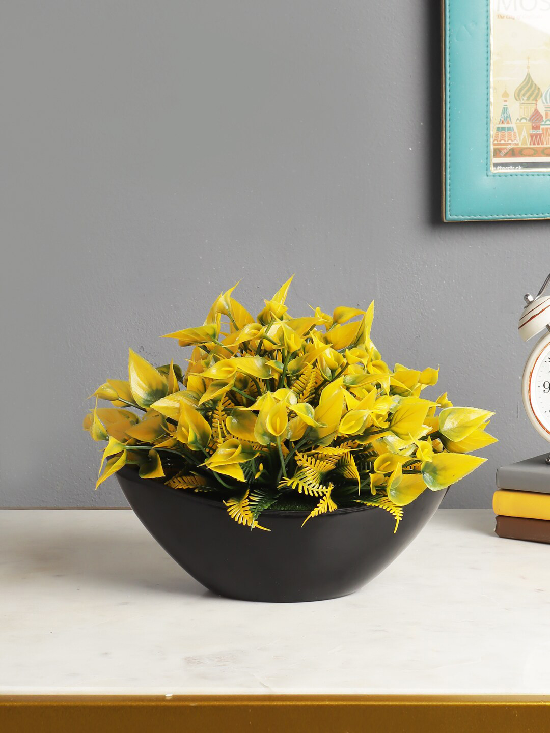 

FOLIYAJ Yellow & Green Artificial Plant With Pot
