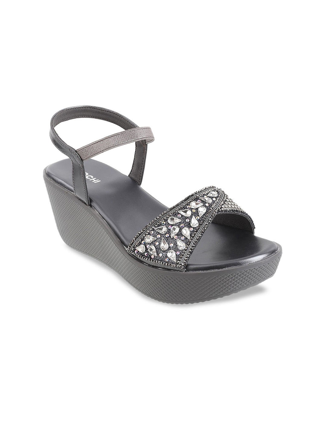 

Mochi Women Grey Embellished Heels