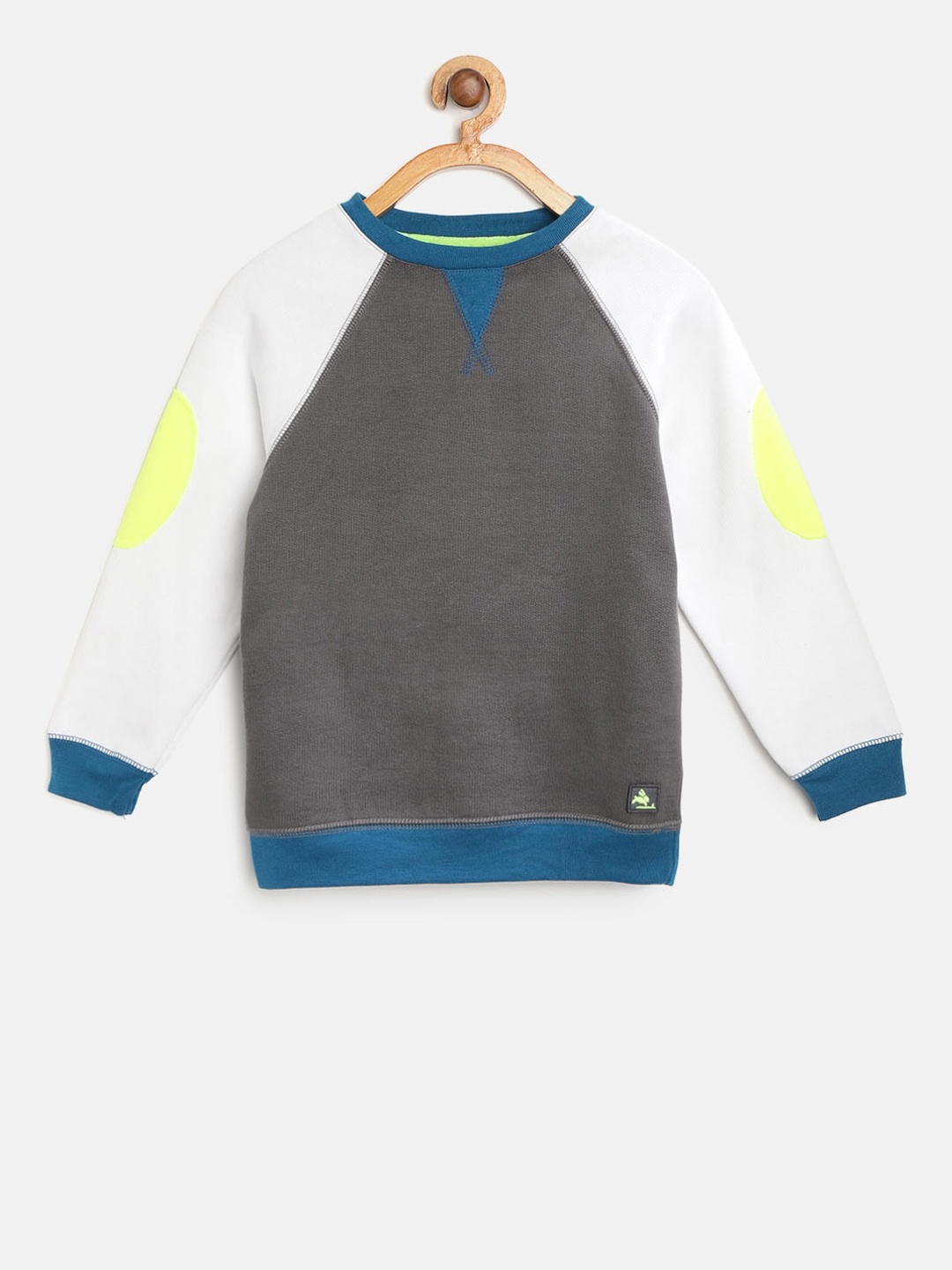 

Cherry Crumble Boys Grey & White Colourblocked Sweatshirt