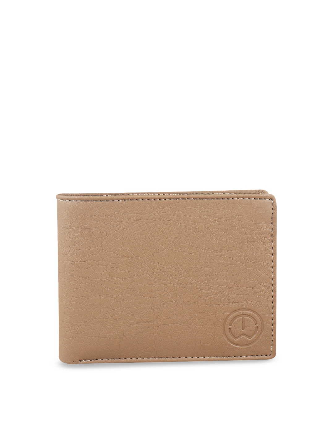 

TnW Men Beige Solid Handcrafted Two Fold Wallet