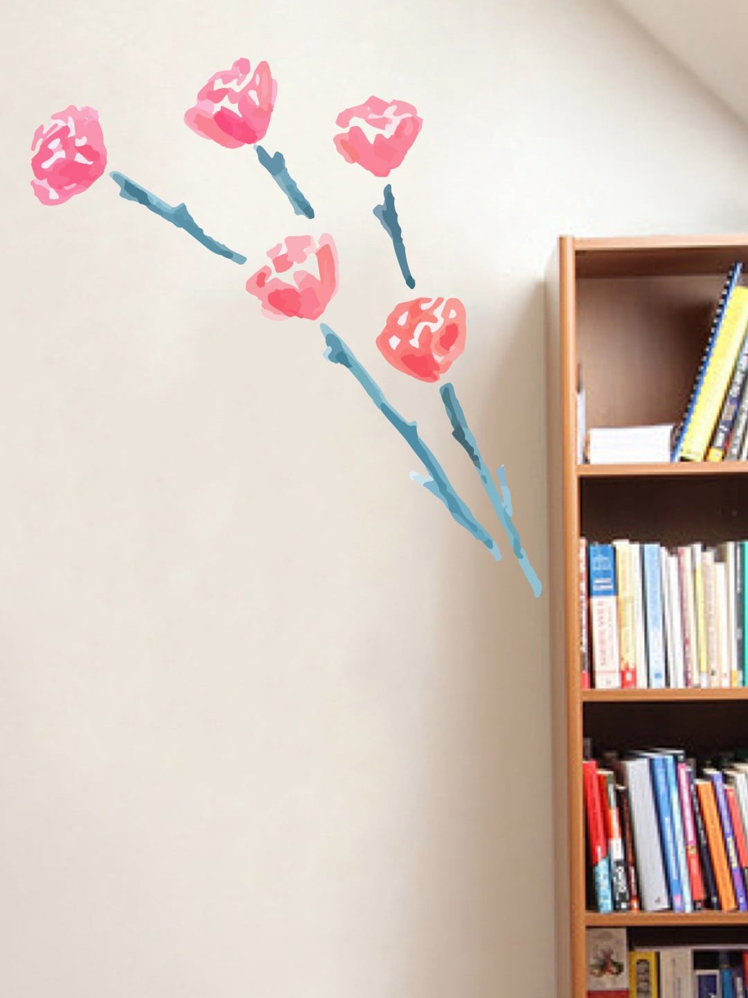 

rawpockets Multicolored Watercolor Rose Vinyl Wall Sticker, Multi