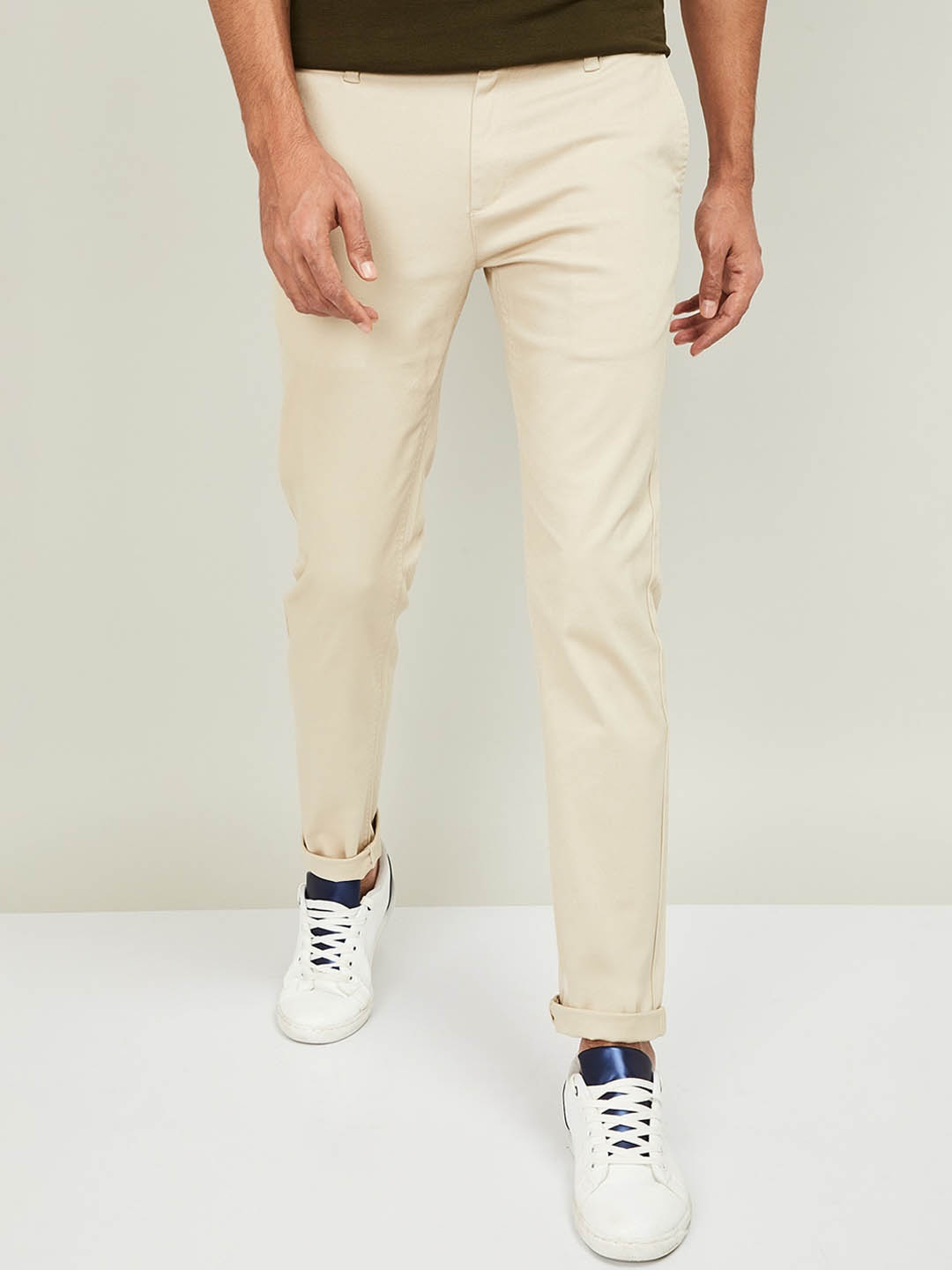

Fame Forever by Lifestyle Men Beige Slim Fit Solid Chinos