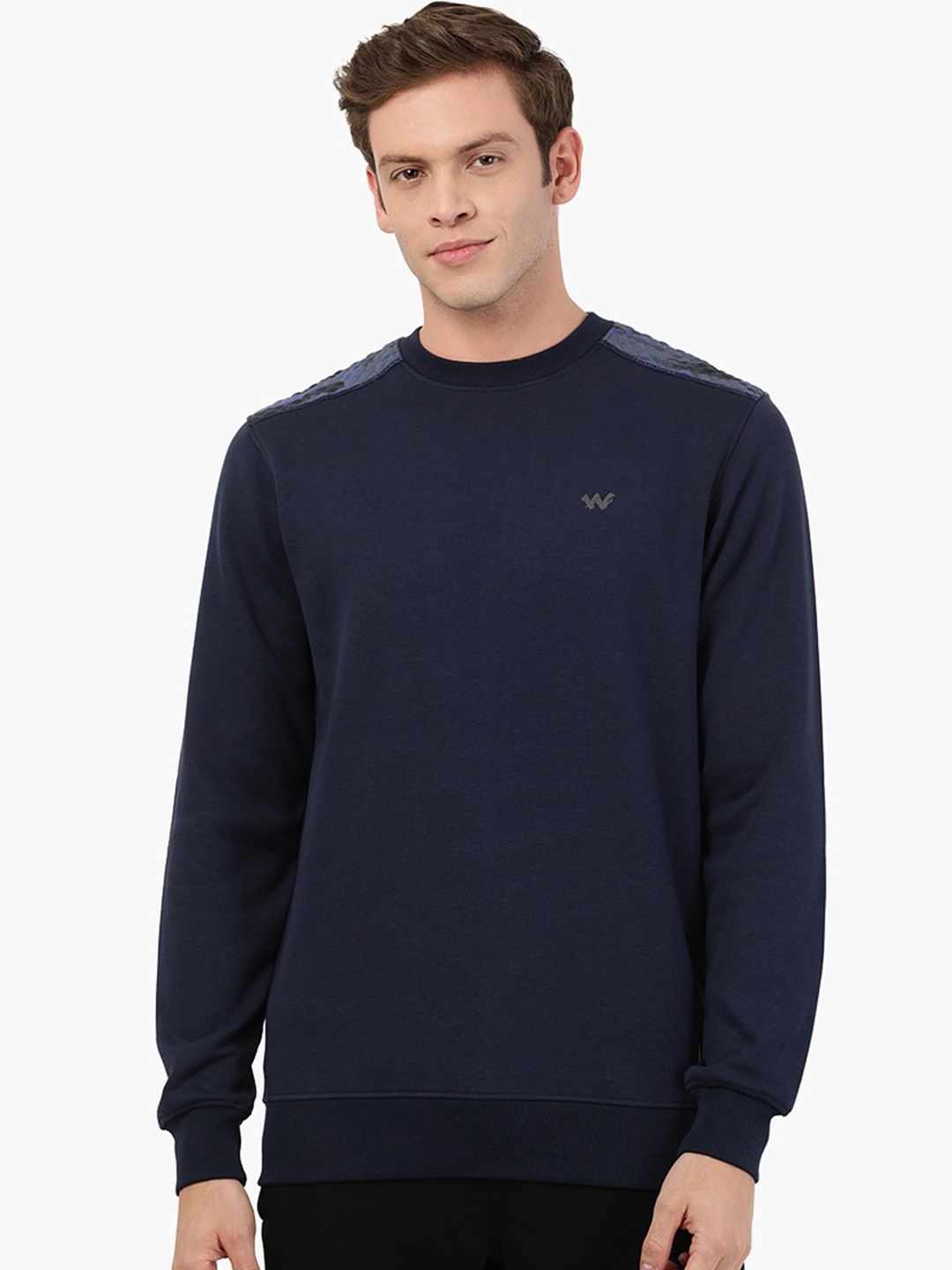 

Wildcraft Men Navy Blue Solid Sweatshirt
