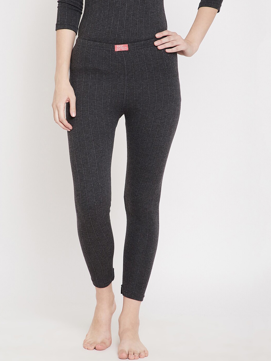 

Neva Anthra Women Grey Striped Thermal Bottom MS16A