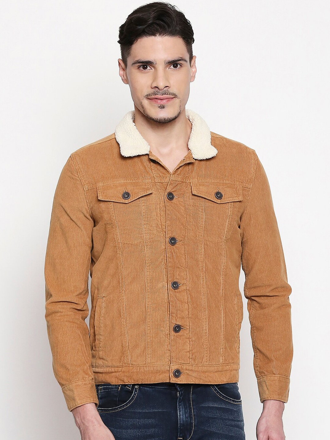 

Mufti Men Brown Solid Tailored Jacket