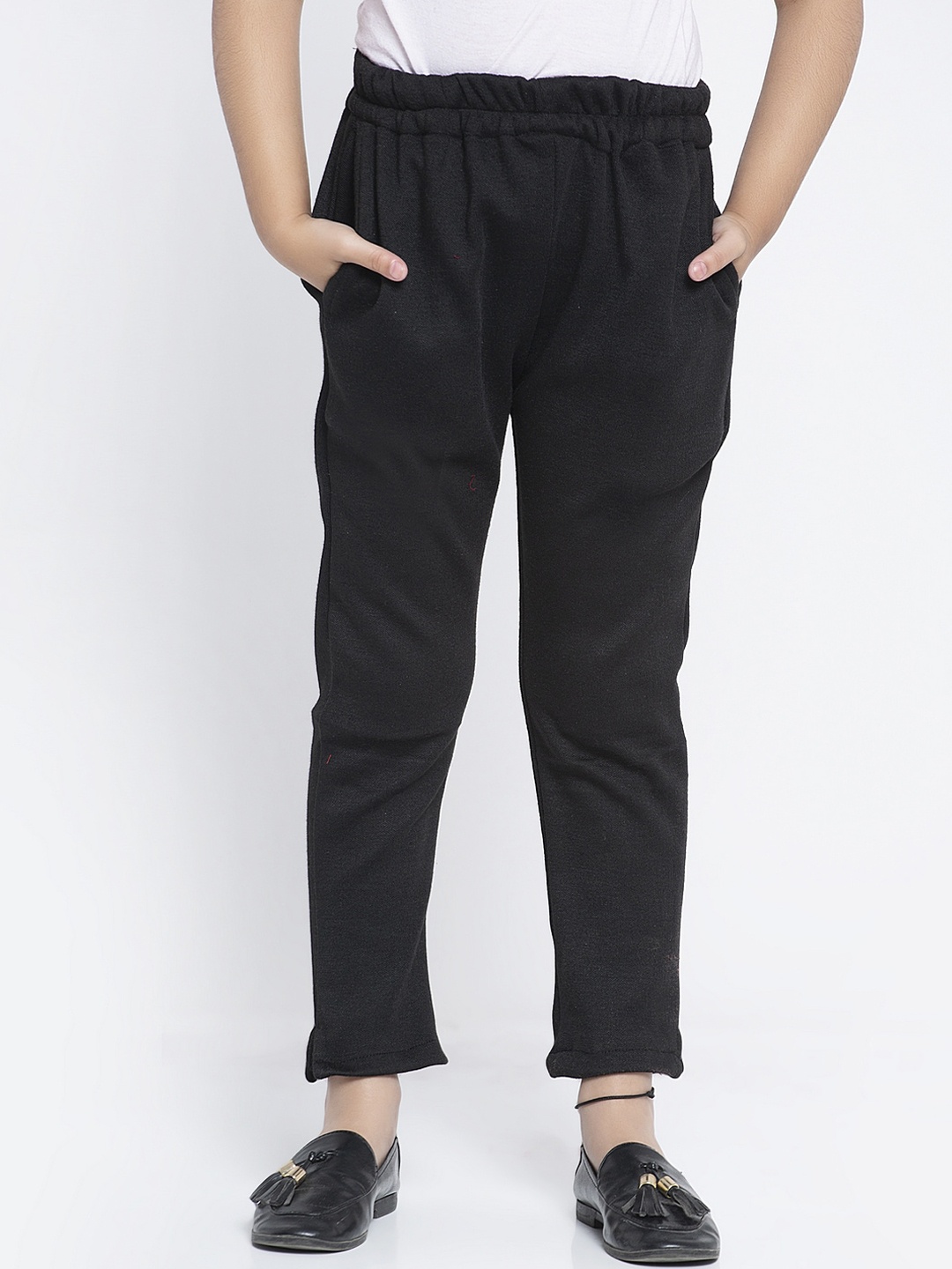 

Baani Creations Girls Black Regular Fit Solid Peg Trousers
