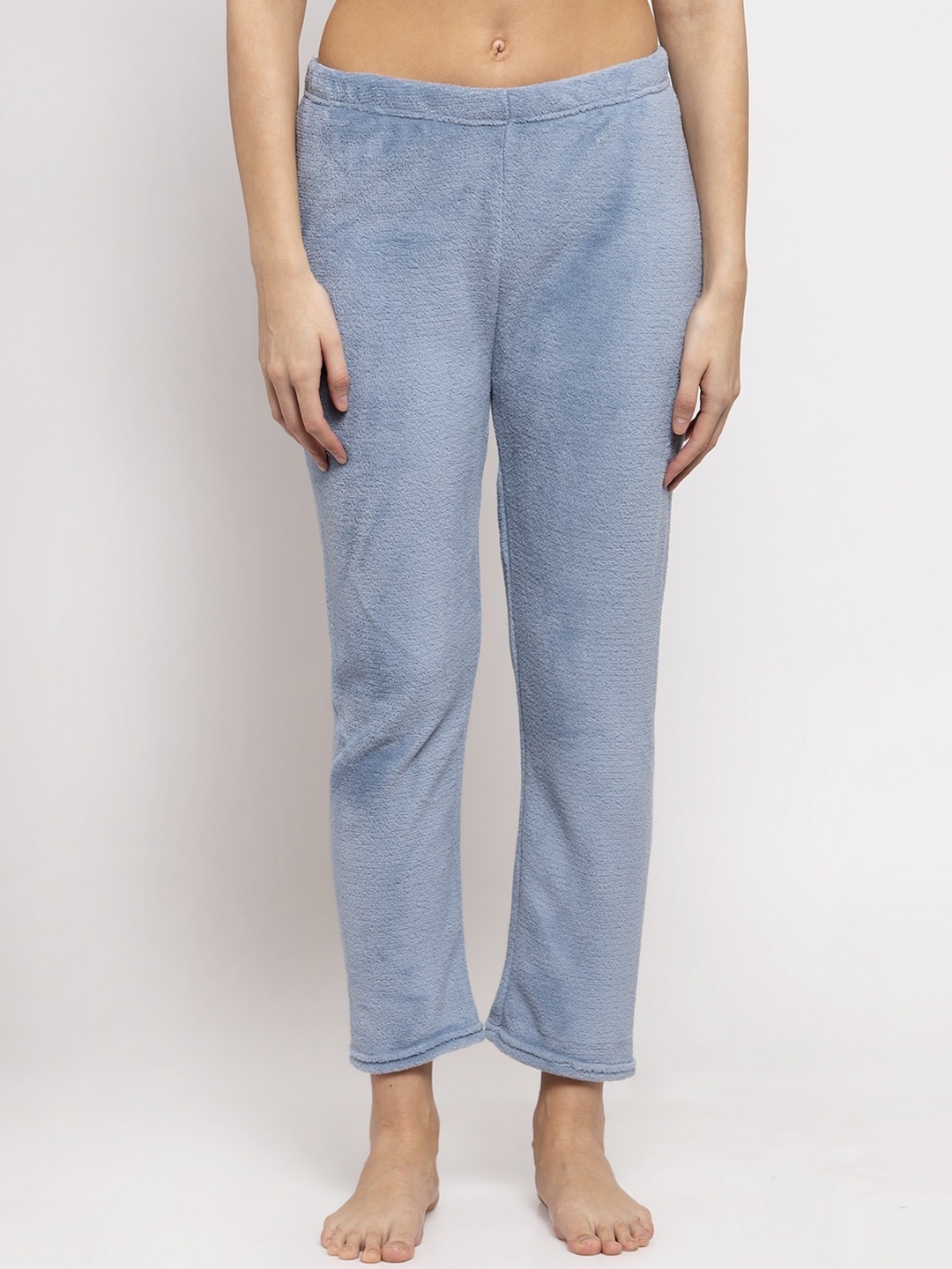 

NEUDIS Women Blue Solid Fleece Lounge Pants