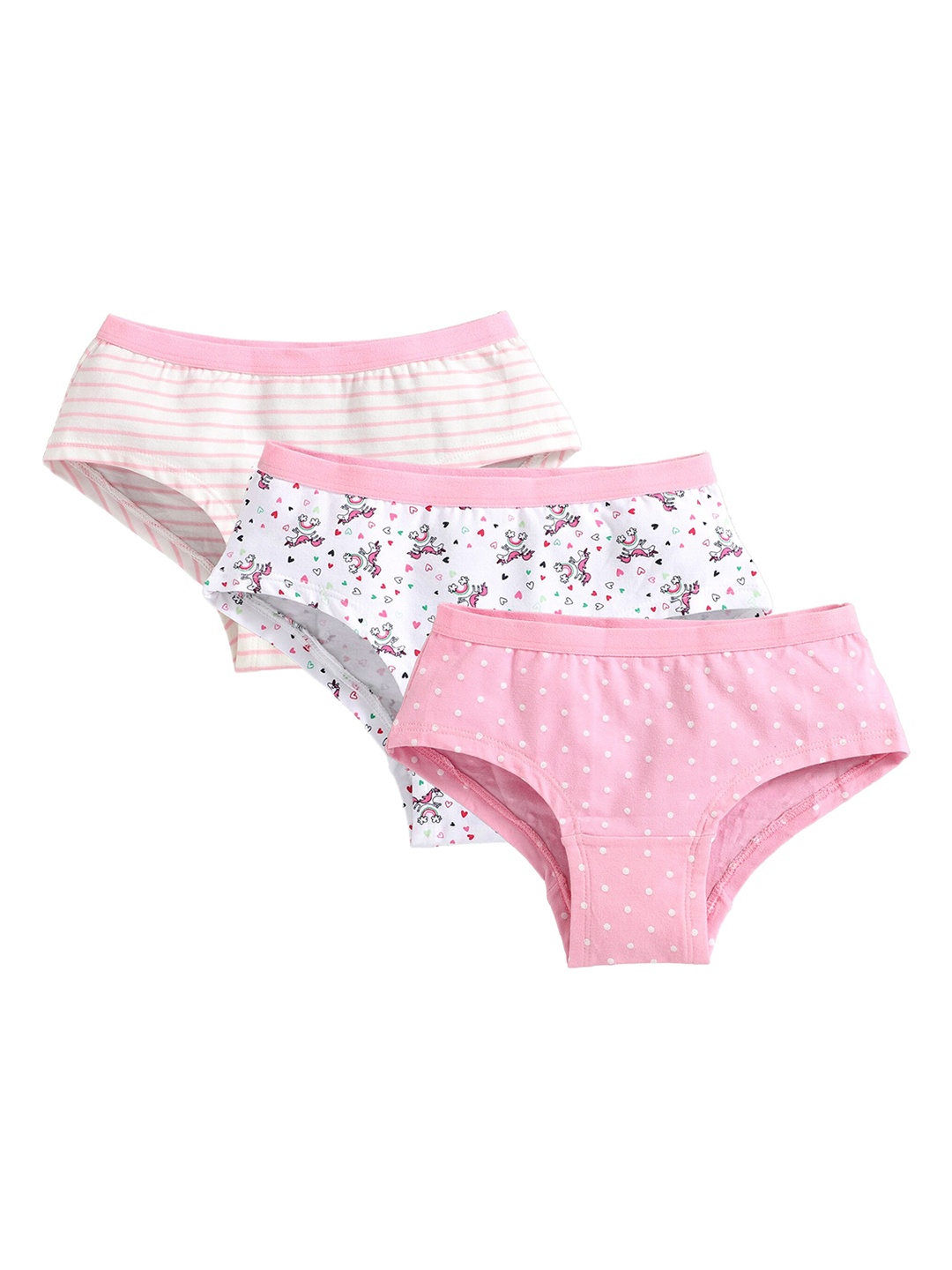 

Charm n Cherish Girls Pack of 3 Hipster Briefs, Pink