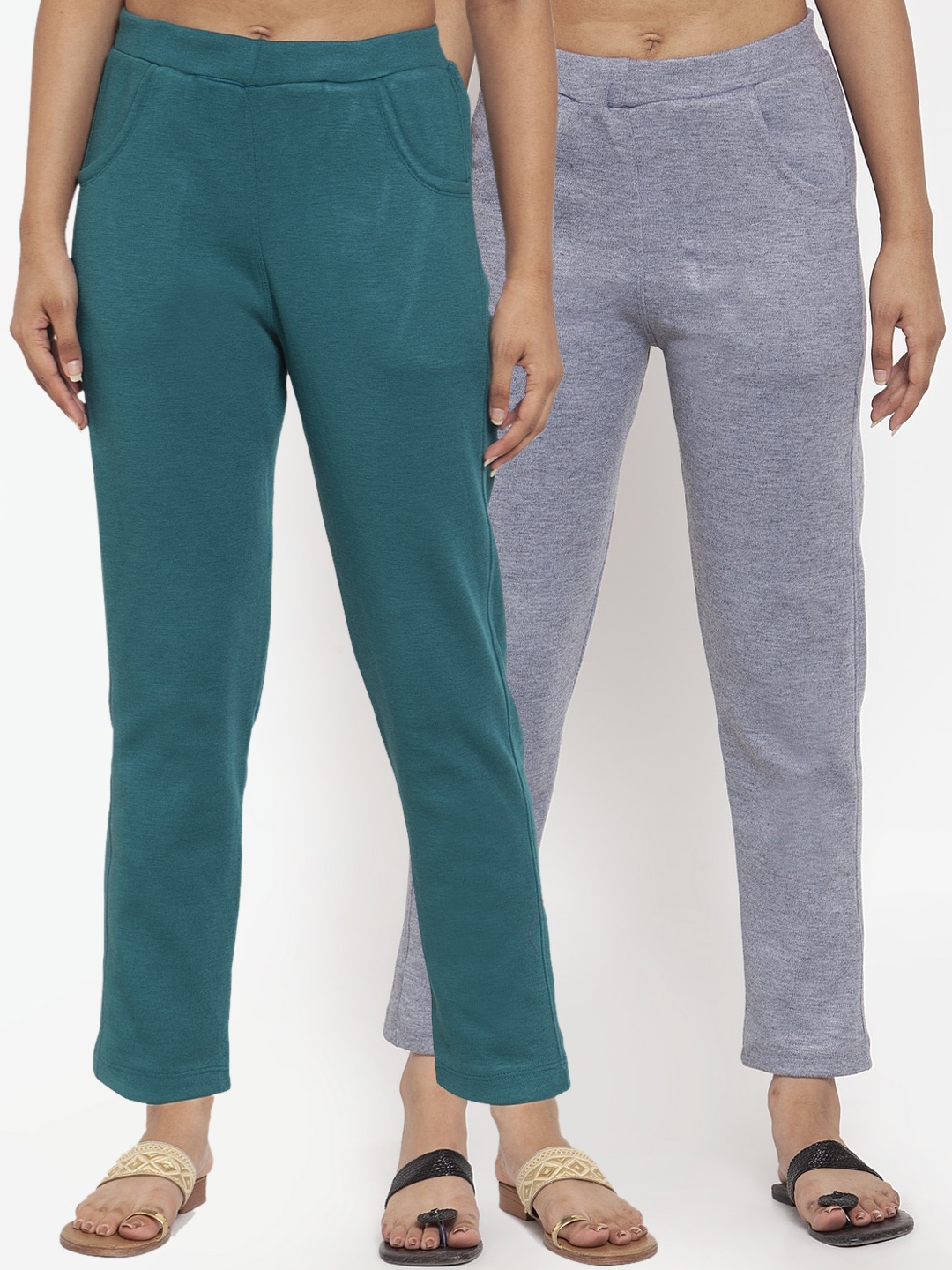 

TAG 7 Women Pack of 2 Wool Blend Ankle-Length Leggings Pants, Grey
