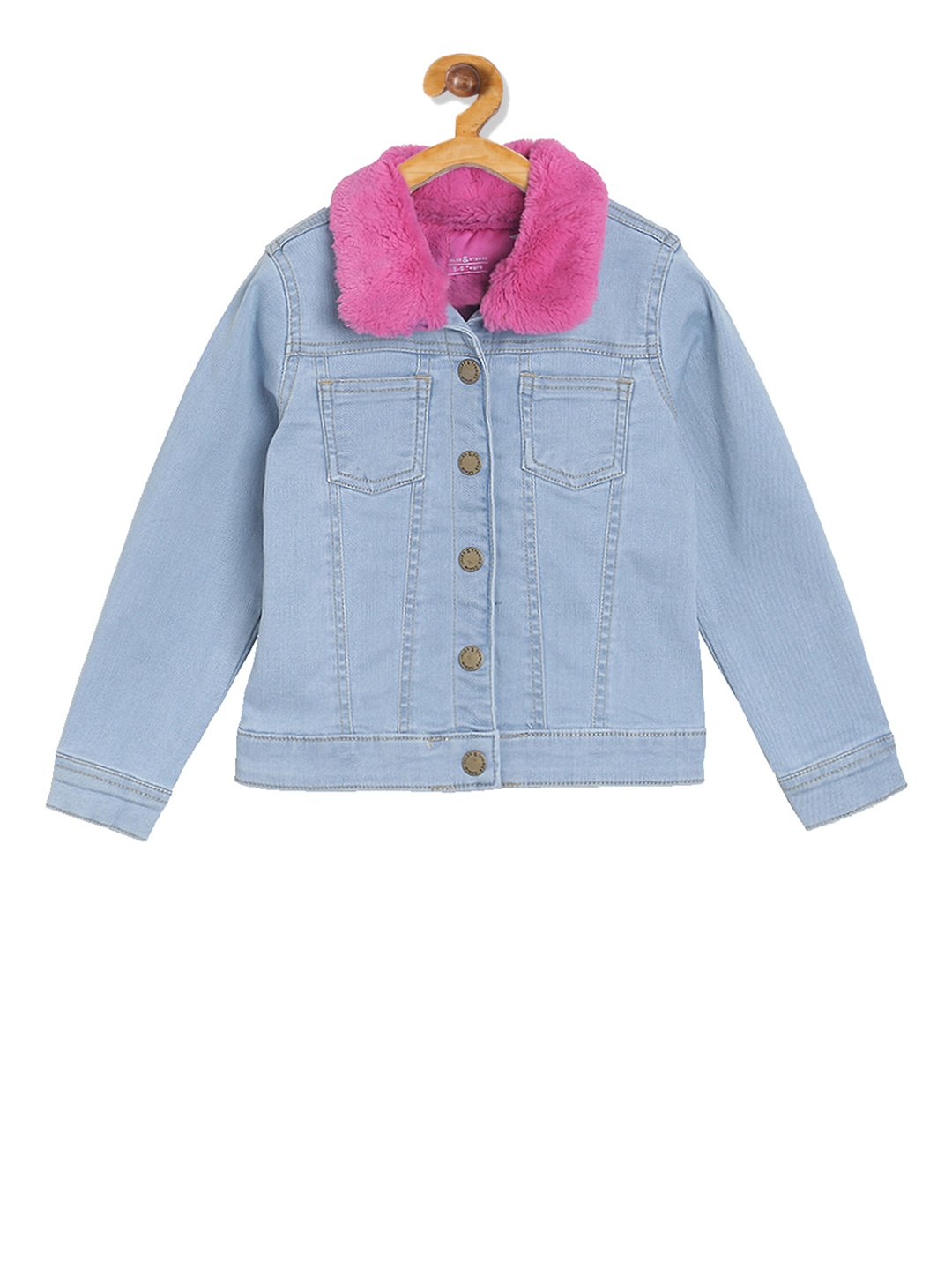 

TALES & STORIES Girls Blue Solid Denim Jacket