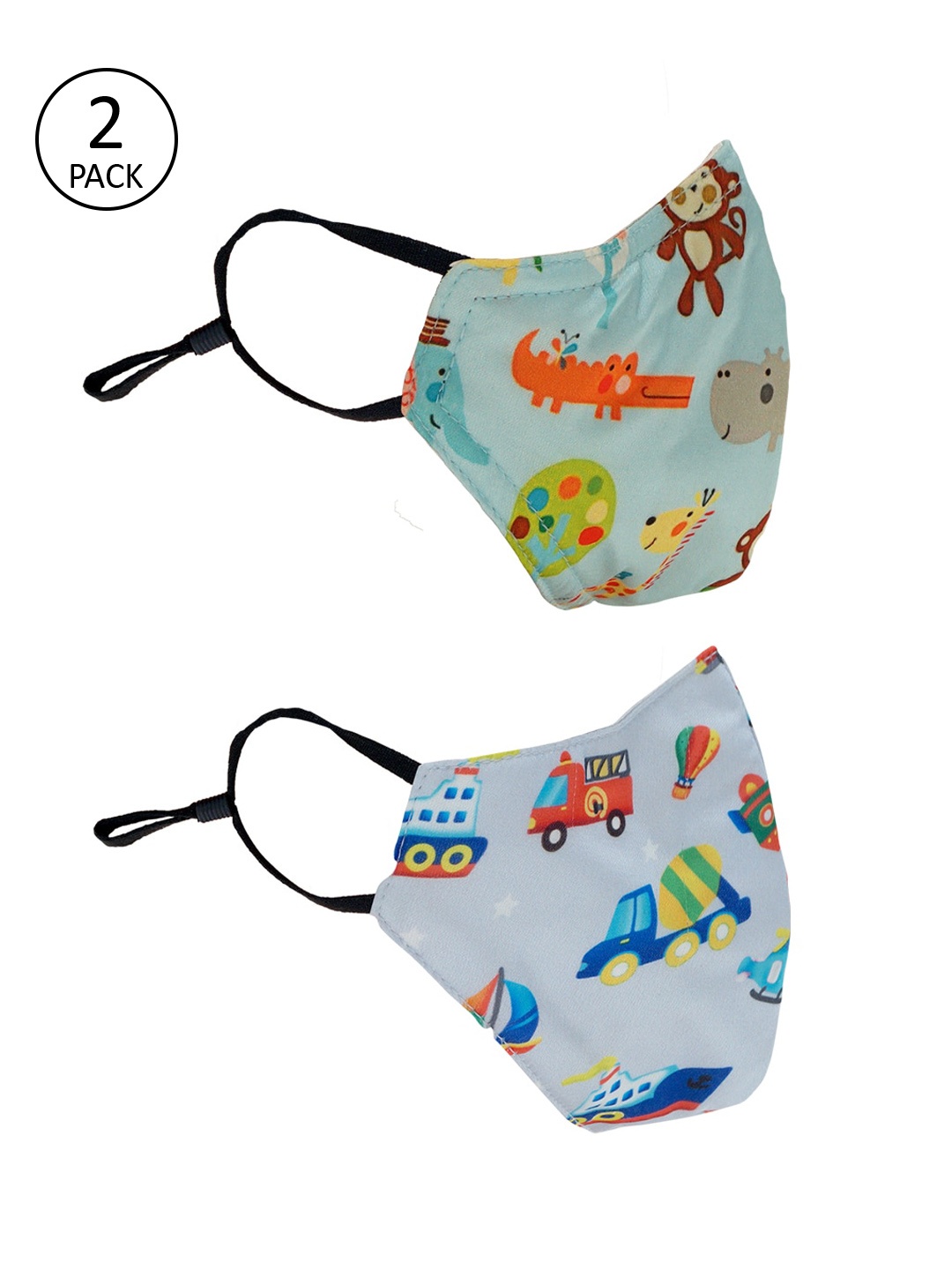 

Chicco Unisex Kids Pack Of 2 Printed 6 Ply Protective Outdoor Masks, Blue