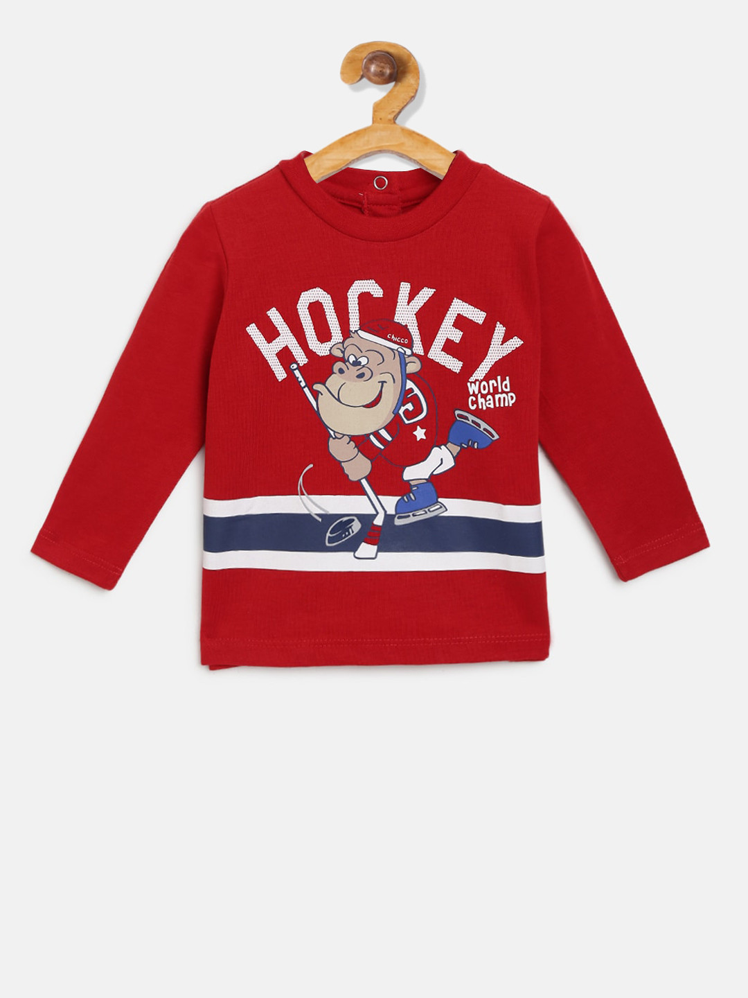 

Chicco Boys Red Printed Round Neck T-shirt