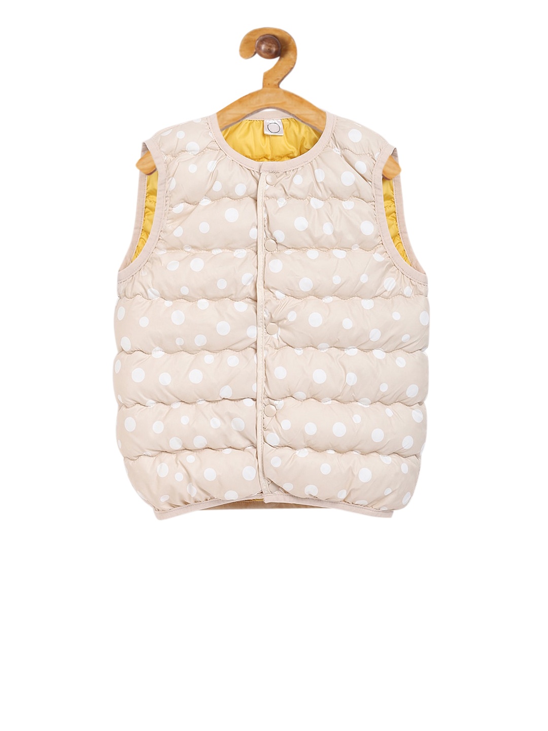 

Kids On Board Unisex Kids Cream-Coloured Printed Puffer Jacket